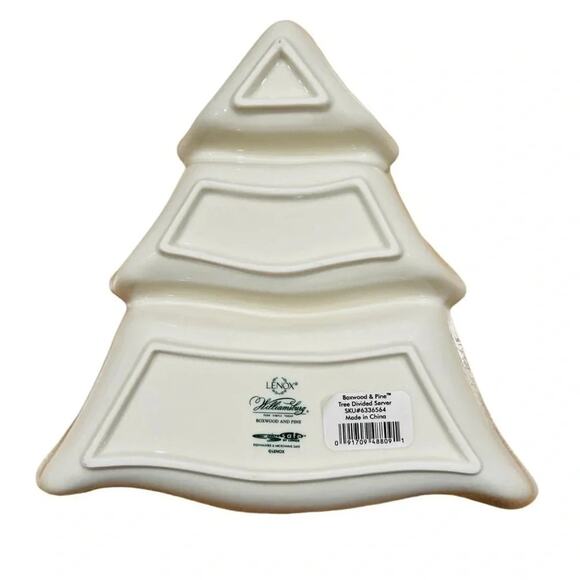 Lenox China WILLIAMSBURG BOXWOOD & PINE Large Tree-Shaped Dish Great Condition - Picture 4 of 6